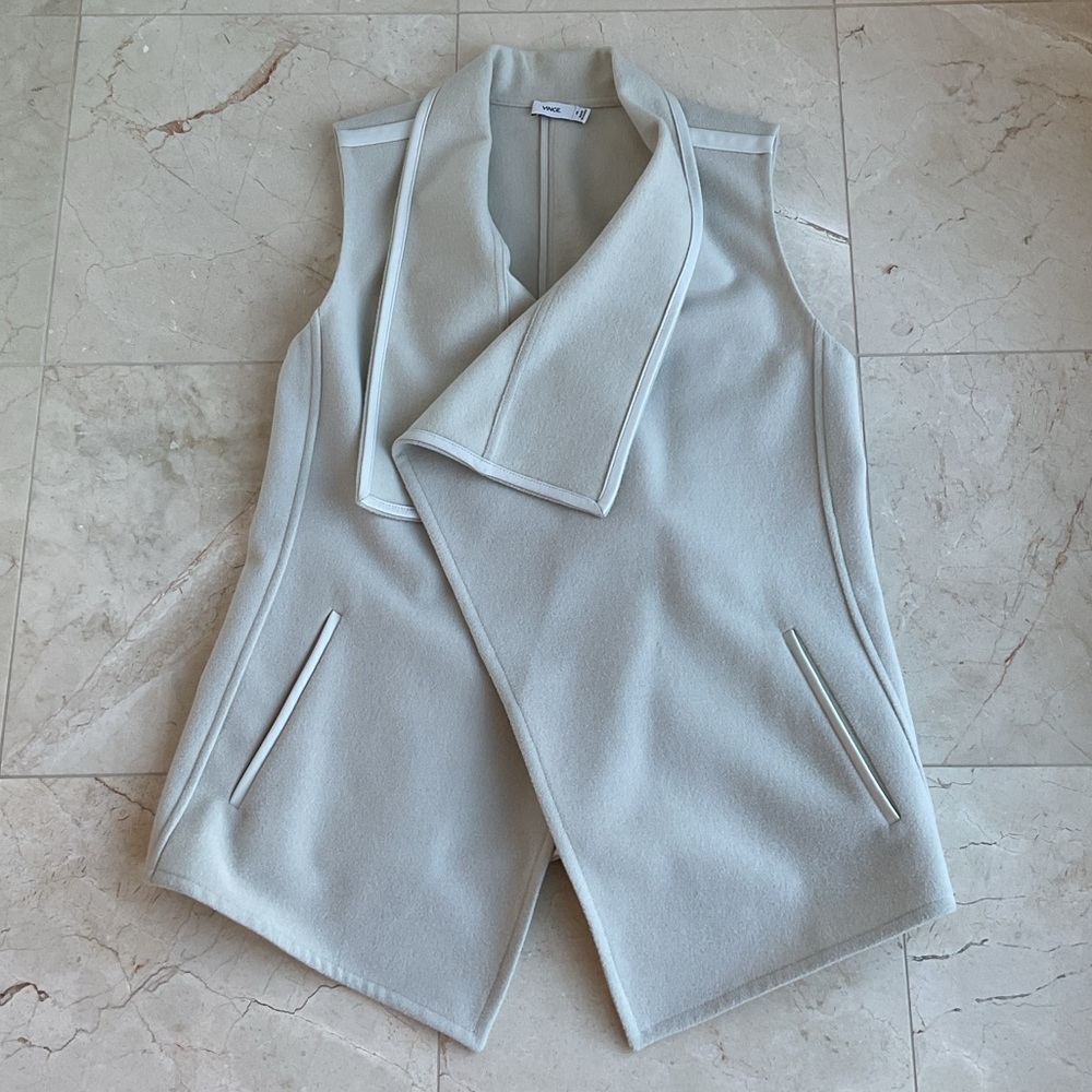 ☀️ NWOT Vince women’s Drape Collar Vest - Picture 6 of 11
